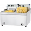Friteuse électrique avec vanne de vidange 2 x 10 litres haut rendement